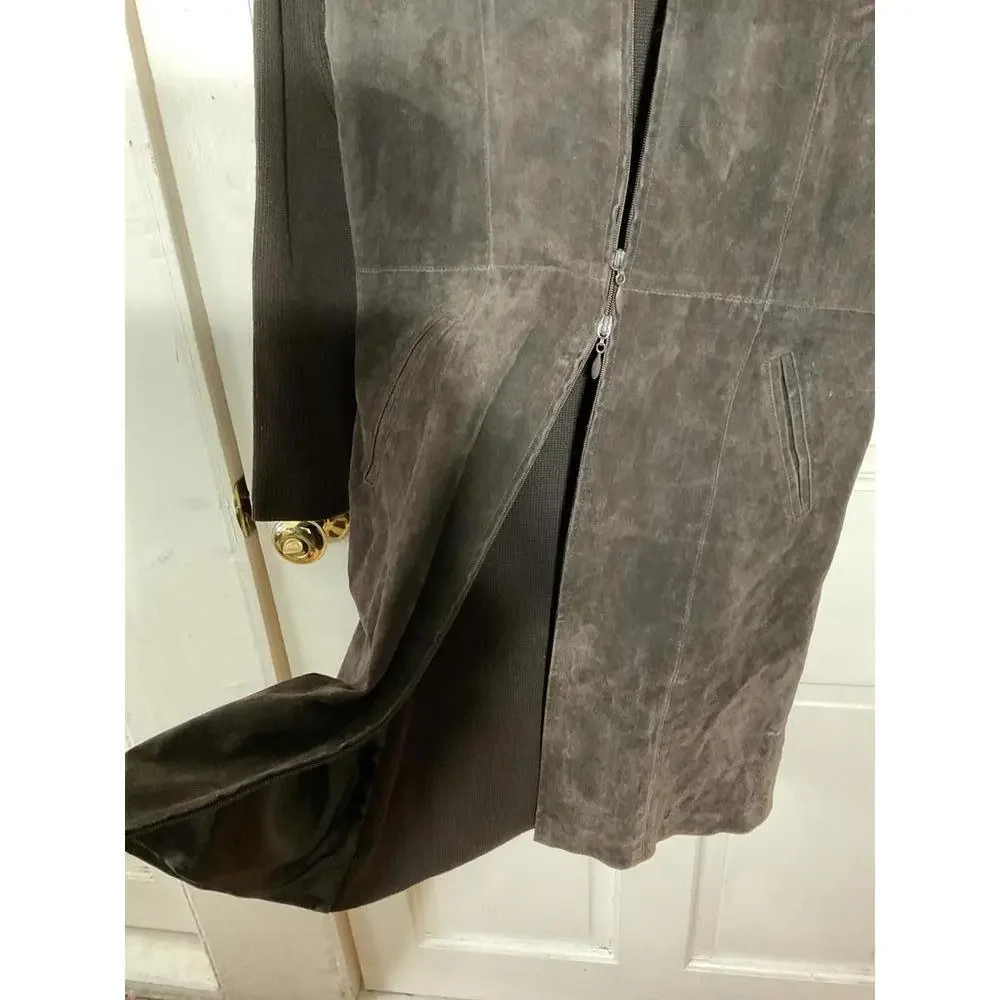 Escapade suede Medium Brown knee length jacket - Picture 7 of 10